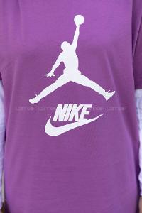 Purble Crew Neck Short Arm Cotton Printed T-shirt