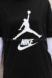 Black Crew Neck Short Arm Cotton Printed T-shirt