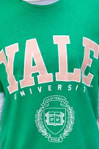 Green Crew Neck Short Arm Cotton Printed T-shirt