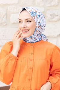 Denim Blue Cotton Fabric Straight Shawl