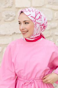 Dark Pink Cotton Fabric Straight Shawl