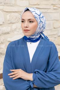 Indigo Flower Cotton Fabric Straight Shawl