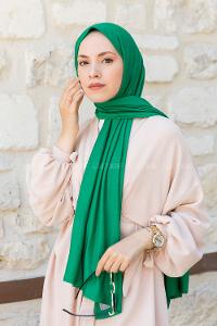 Green Combed Fabric Straight Shawl