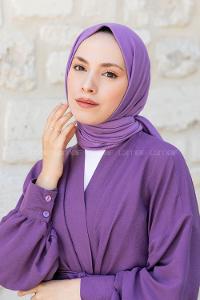 Yellow Lilac Combed Fabric Straight Shawl