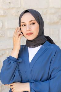 Anthracite Linen Straight Shawl