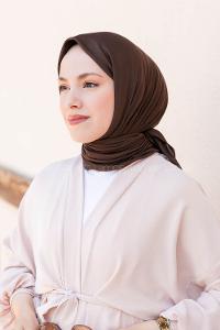Bitter Brown Combed Fabric Straight Scarf