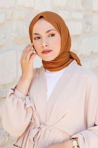 Camel Combed Fabric Straight Scarf