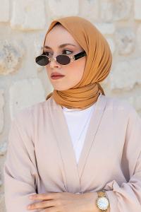 Ocher Combed Fabric Straight Scarf