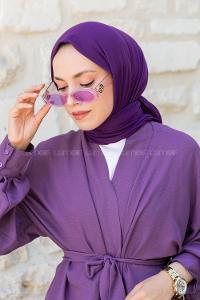 Purble Combed Fabric Straight Scarf