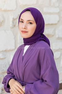 Purble Combed Fabric Straight Scarf