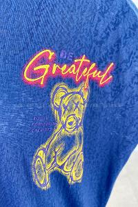 Indigo Crew Neck Short Arm Cotton Printed T-shirt