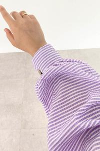 Lilac Crew Neck Cotton Fabric Printed Dresess