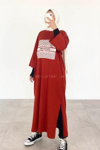 Tile Crew Neck Cotton Printed Tunic