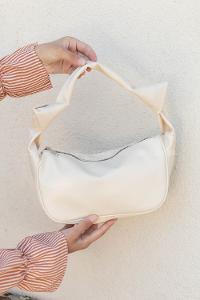 Cream Buckle Skin Hand Bag Bag