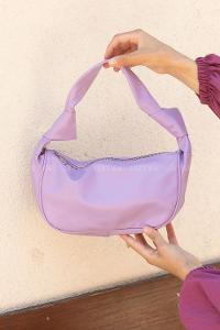Lilac Buckle Skin Hand Bag Bag