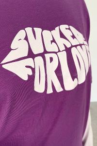 Purble Crew Neck Short Arm Cotton Printed T-shirt