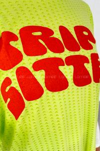 Neon Green Crew Neck Short Arm Cotton Printed T-shirt