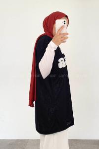 Black Crew Neck Short Arm Cotton Printed T-shirt