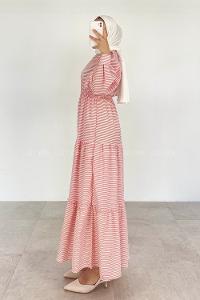 Rose Crew Neck Cotton Fabric Printed Dresess