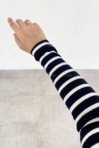 Navy Blue Mock Turtle Neck Long Arm Cotton Body