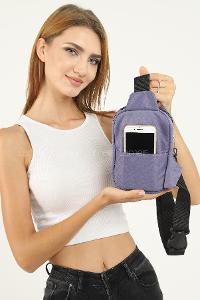 Lilac Buckle Skin Hand Bag Bag