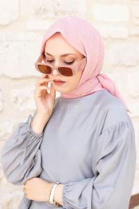 Light Powder Crepe Fabric Straight Scarf