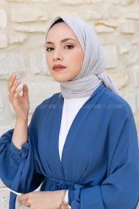 Silver Crepe Fabric Straight Scarf