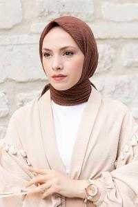 Brown Crepe Fabric Straight Scarf