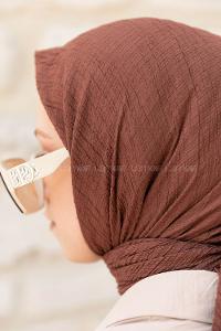 Brown Crepe Fabric Straight Scarf