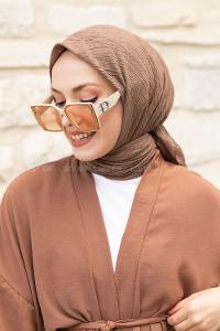 Soft Brown Crepe Fabric Straight Scarf