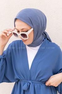 Modalamelif Pano Pamuk Eşarp İndigo