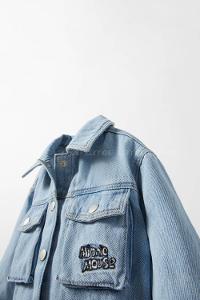 Denim Blue Shirt Collar Long Arm Denim Jacket