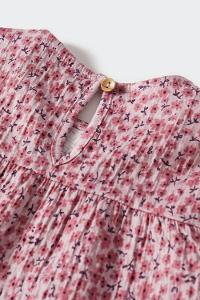 Rose Crew Neck Cotton Printed Dresess