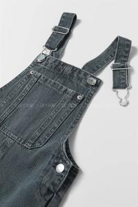 Smoked Normal Neck Denim Unprinted Overalls