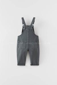Smoked Normal Neck Denim Unprinted Overalls