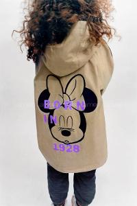 Brown With Milk Long Arm Without Accessories Parachute Fabric Trench Coat