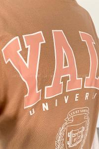 Brown With Milk Crew Neck Short Arm Cotton Printed T-shirt