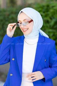 Baby Blue Cotton Fabric Straight Scarf