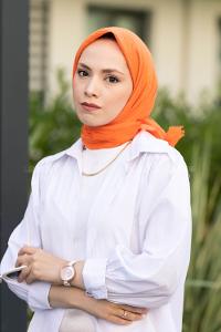 Orange Cotton Fabric Straight Scarf