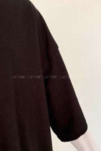 Black Crew Neck Half Arm Arm Unprinted T-shirt