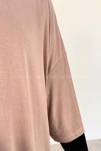 Mink Crew Neck Half Arm Arm Unprinted T-shirt