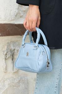 Ice Blue Buckle Skin Hand Bag Bag