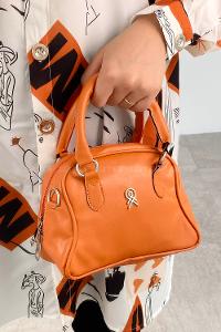 Orange Buckle Skin Hand Bag Bag
