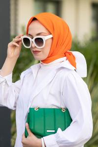 Coral Wool Printed Scarf