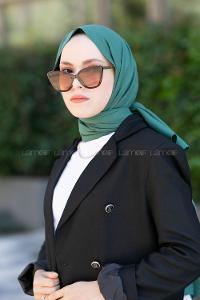 Cagla Green-1 Cotton Fabric Straight Shawl