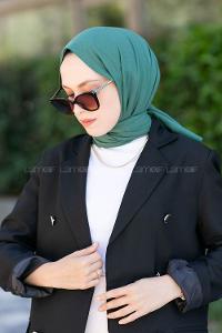 Cagla Green-1 Cotton Fabric Straight Shawl