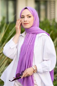 Lavender Cotton Fabric Straight Shawl