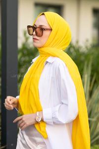 Ocher Cotton Fabric Straight Shawl