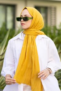 Yellow Cotton Fabric Straight Shawl