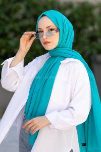 Turquoise Cotton Fabric Straight Shawl